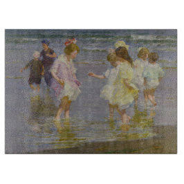 Kinderen Waden op het strand (door E.H. Potthast) Snijplank