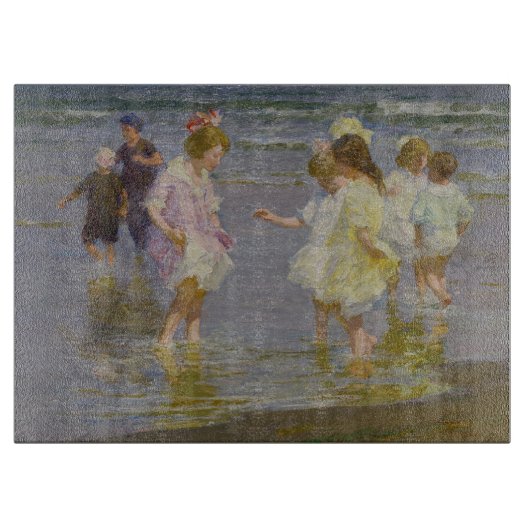 Kinderen Waden op het strand (door E.H. Potthast) Snijplank (Voorkant)
