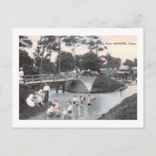 Kinderen, Wading Pond, Houston, Texas, 1910  Briefkaart