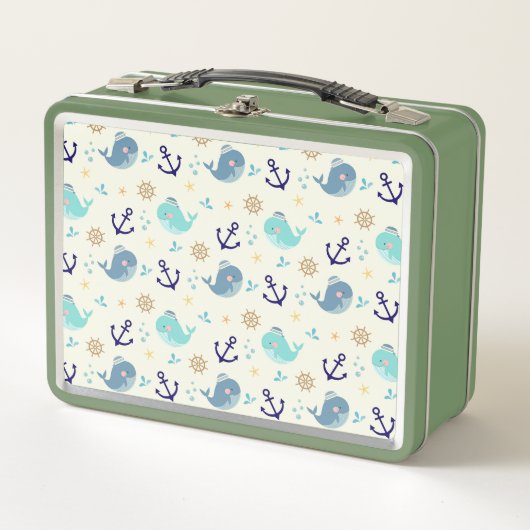 Kinderen Walvissen Metaal Lunchbox (Voorkant)