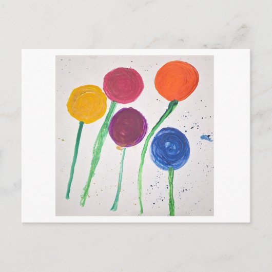 Kinderen Watercolor Aankondiging Briefkaart (Voorkant)