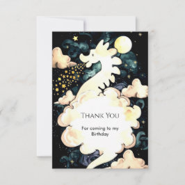 Kinderen Watercolor Draak Verjaardag Bedankkaart