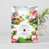 Kinderen Waterverf Candyland Verjaardag Kaart (Staand voorkant)