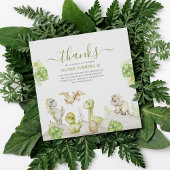 Kinderen Waterverf Dinosaurus Verjaardagsfeestje Bedankkaart