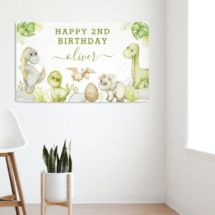 Kinderen Waterverf Dinosaurus Verjaardagsfeestje Spandoek