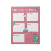 Kinderen Weekplanner Roze Notitieblok (Linkerzijde)