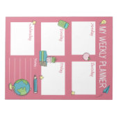Kinderen Weekplanner Roze Notitieblok (Voorkant)