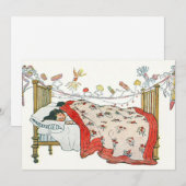 Kinderen werden in hun bedden alle snuffel nesteld feestdagenkaart (Voorkant / Achterkant)