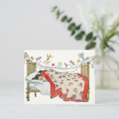 Kinderen werden in hun bedden alle snuffel nesteld feestdagenkaart (Staand voorkant)