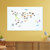 Kinderen Wereldkaart Dieren Canvas Afdruk (Insitu (Woonkamer))