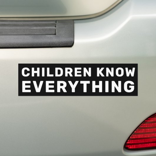 Kinderen Weten Alles Zwart & Wit Progressief Bumpersticker (Op auto)