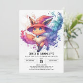 Kinderen Whimsical Fox Verjaardag Kaart (Staand voorkant)
