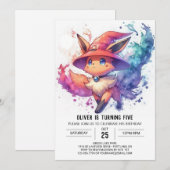 Kinderen Whimsical Fox Verjaardag Kaart (Voorkant / Achterkant)