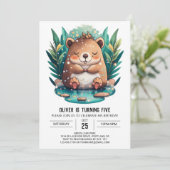 Kinderen Whimsy Capybara Verjaardag Kaart (Staand voorkant)