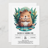 Kinderen Whimsy Capybara Verjaardag Kaart (Voorkant / Achterkant)