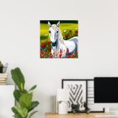 Kinderen White Horse Art Print (Thuiskantoor)
