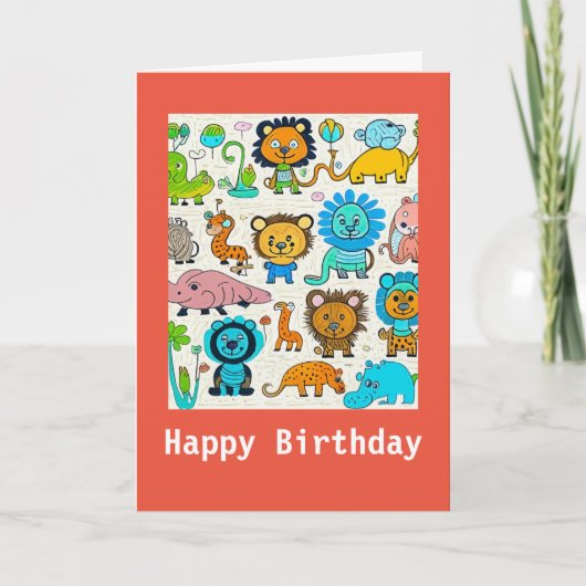 Kinderen wilde dieren, Kaart (Voorkant)