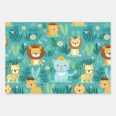 Kinderen Wilde Safari Inpakpapier Vel (Voorkant 2)
