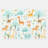 Kinderen Wilde Safari Inpakpapier Vel (Voorkant)