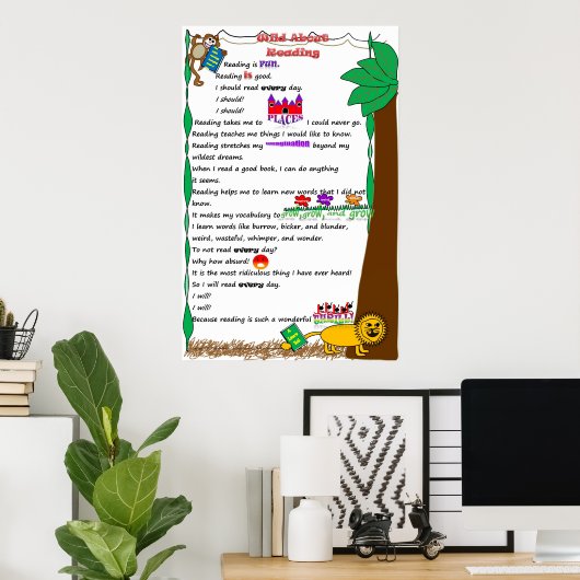 Kinderen willen Poster lezen (Thuiskantoor)