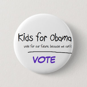 Kinderen willen voor Obama stemmen Ronde Button 5,7 Cm