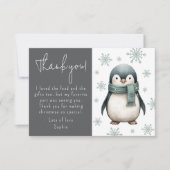 Kinderen Winter Pinguïn Bedankkaart (Voorkant)