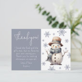 Kinderen Winter Sneeuwman Bedankkaart (Staand voorkant)