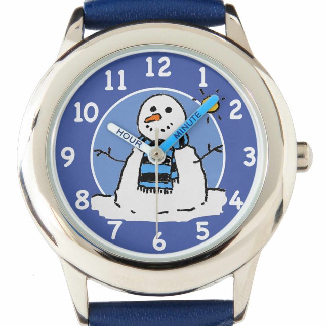Kinderen Winter Sneeuwman Ontwerp. Horloge (Creator heeft geüpload)