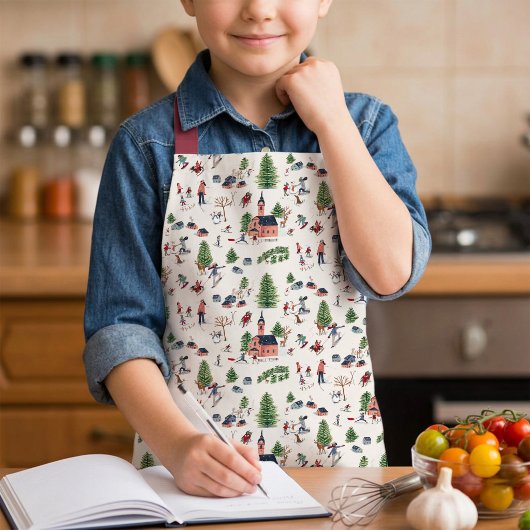 Kinderen Winterdorp Kerst Bakken Koken Schort