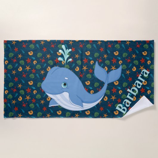 Kinderen Zee Walvis Strandlaken (Voorkant)