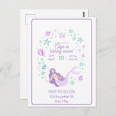 Kinderen Zeemeermin Verjaardag Spetterfeest Briefkaart (Voorkant / Achterkant)