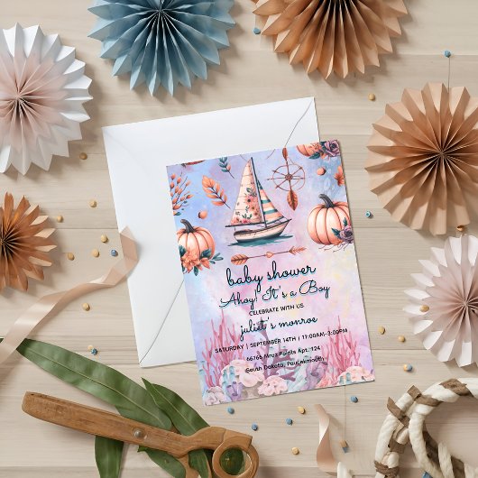 kinderen zeilboot Nautisch Baby shower Kaart