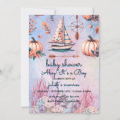 kinderen zeilboot Nautisch Baby shower Kaart (Voorkant)