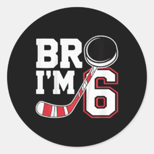 Kinderen Zes Jaar Oude Tee 6de Verjaardag Hockey S Ronde Sticker