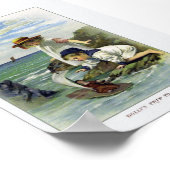 kinderen zetten Doll in Zee Poster (Hoek)