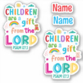 Kinderen zijn een geschenk van de Heer" Custom-Cut Sticker (Voorkant)