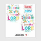 Kinderen zijn een geschenk van de Heer" Custom-Cut Sticker (Vel)