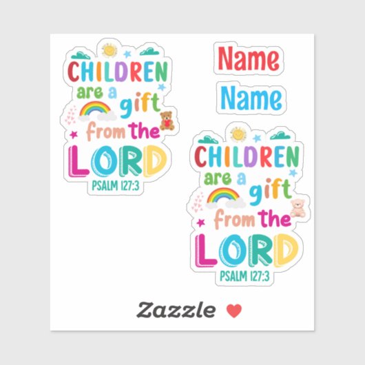 Kinderen zijn een geschenk van de Heer" Custom-Cut Sticker (Vel)