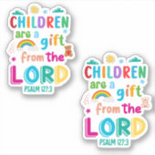 Kinderen zijn een geschenk van de Heer" Custom-Cut Sticker (Voorkant)