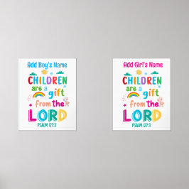 Kinderen zijn een geschenk van de Heer (jongen en Muurkunst Sets