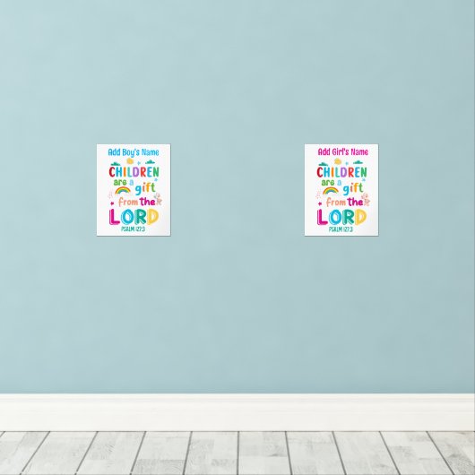 Kinderen zijn een geschenk van de Heer (jongen en Muurkunst Sets (Houten vloer)