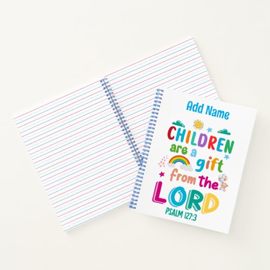 "Kinderen zijn een geschenk van de Heer" Notitiebo Notitieboek (Binnen)