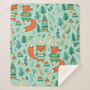 Kinderen zijn naadloos met jonge vossen. Grappig k Sherpa Deken