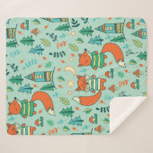 Kinderen zijn naadloos met jonge vossen. Grappig k Sherpa Deken (Voorkant (horizontaal))