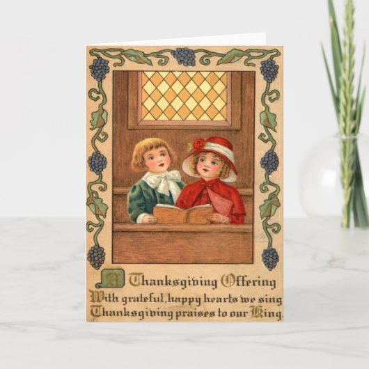 Kinderen zingen feestdagen kaart (Voorkant)