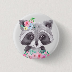 Kinderen Zoete Wasbeer Knop Ronde Button 3,2 Cm