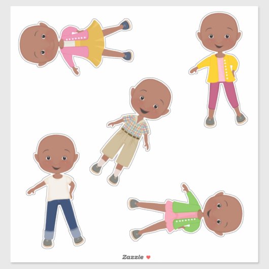 Kinderen zonder haar Stickers Set 1 (Vel)