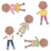 Kinderen zonder haar Stickers Set 1 (Voorkant)