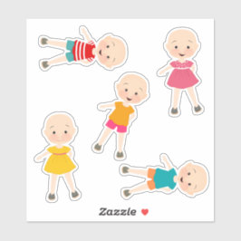 Kinderen zonder haar Stickers Set 2