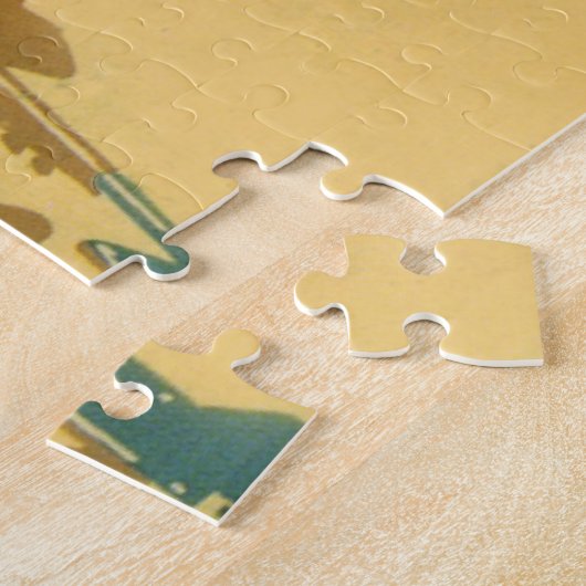  kinderen, zusters familievakantie bij strand legpuzzel (Zijkant)